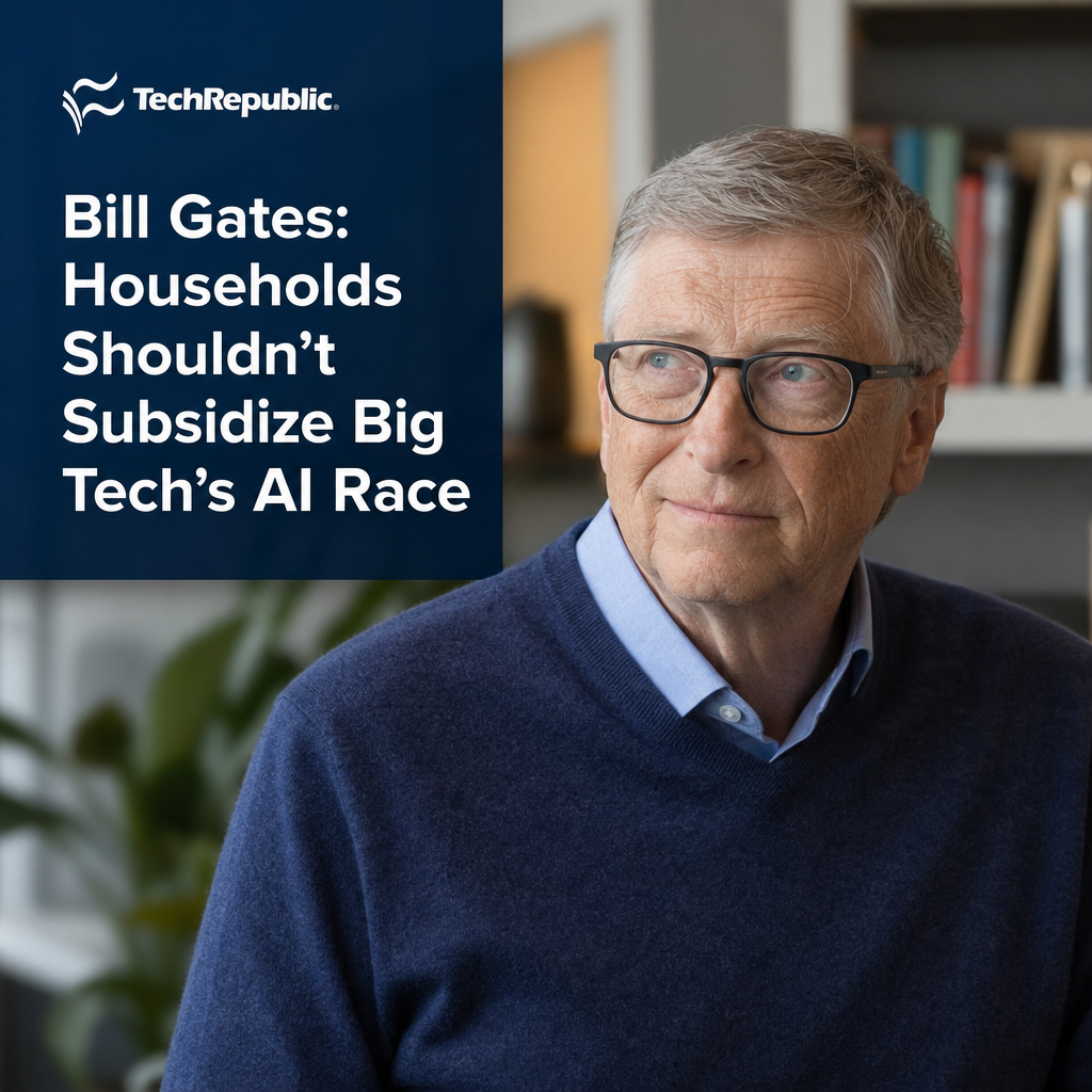 Bill Gates: Households Shouldn’t Subsidize Big Tech’s AI Race